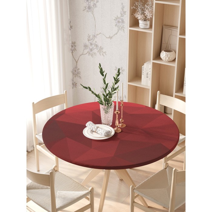фото Круглая скатерть на резинке, размер 140х140 см, диаметр 105-120 см joyarty