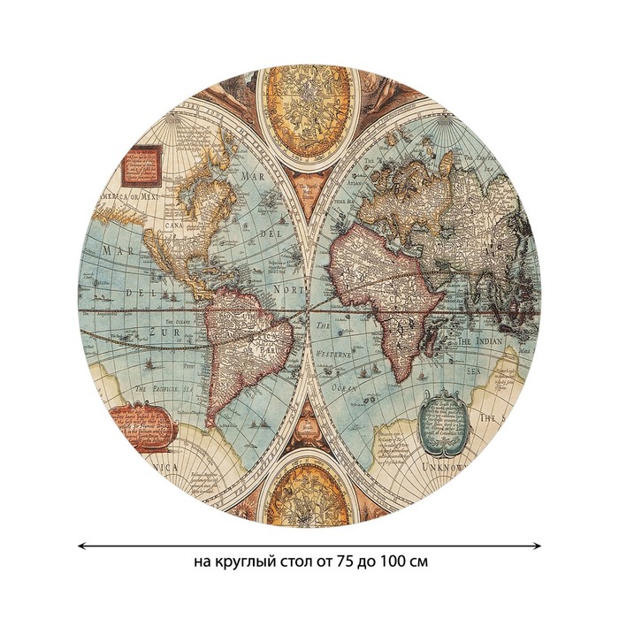 фото Круглая скатерть на резинке, размер 120х120 см, диаметр 75-100 см joyarty