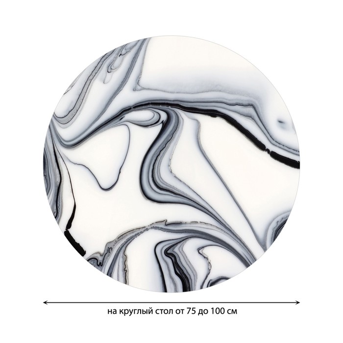 фото Круглая скатерть на резинке, размер 120х120 см, диаметр 75-100 см joyarty