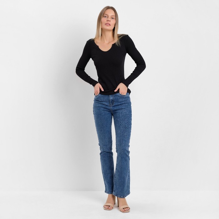 фото Джинсы-клёш женские, цвет синий, размер 28 yoyo