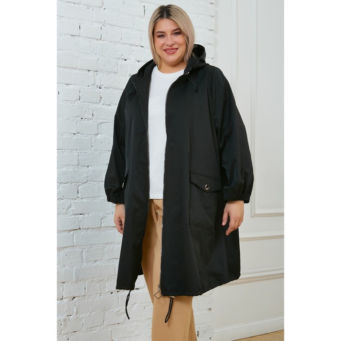 фото Парка женская, размер 56, цвет чёрный luxury plus