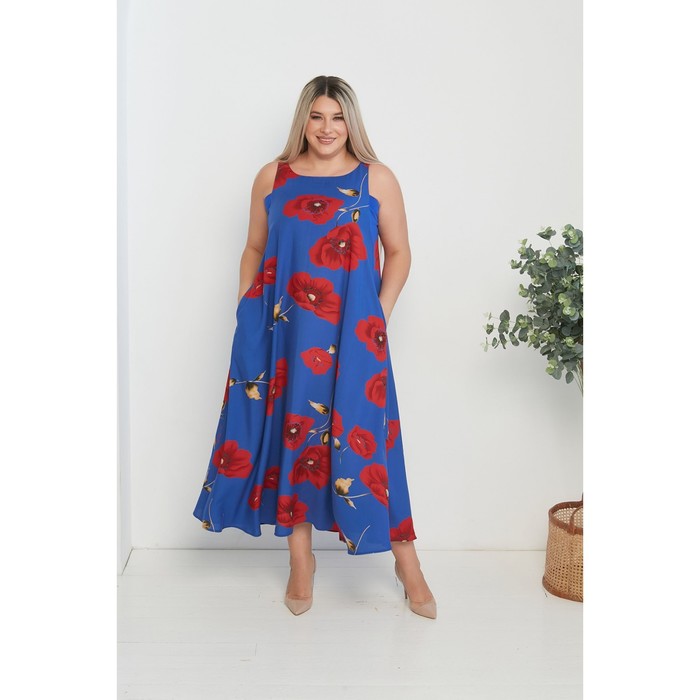 фото Платье женское, размер 54, цвет синий luxury plus