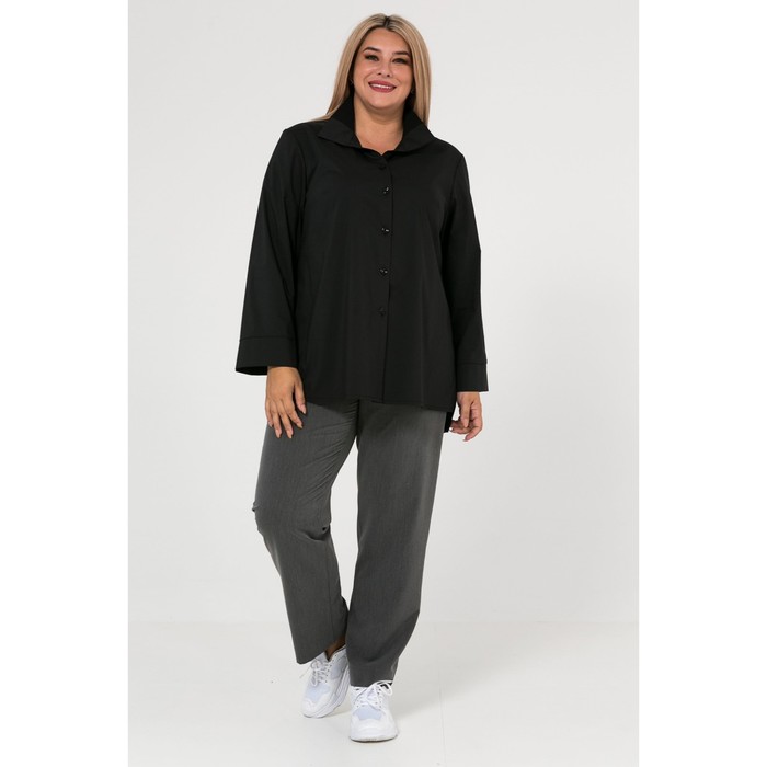 фото Рубашка женская, размер 52, цвет чёрный luxury plus