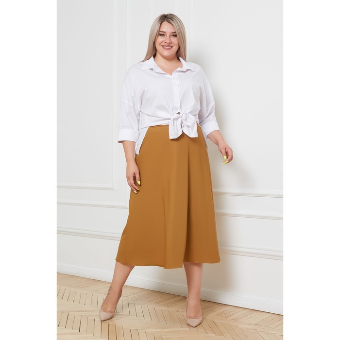 фото Юбка женская, размер 54, цвет светло-коричневый luxury plus
