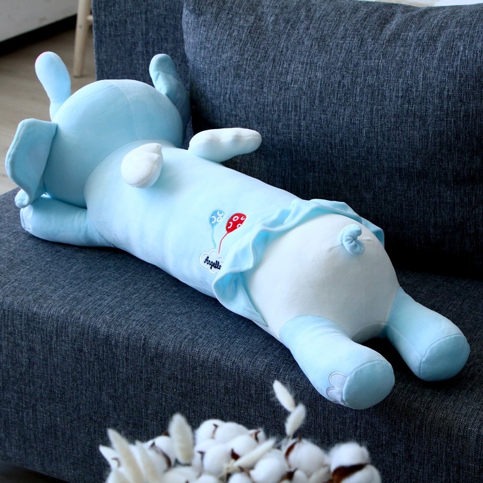 фото Мягкая игрушка-подушка «слоник», 80 см, цвет голубой