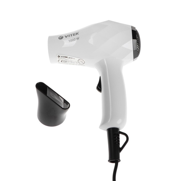 Фен Vitek VT-8223, 1000 Вт, 2 режима, 2 скорости, концентратор, шнур 1.8 м, бело-чёрный
Фен Vitek VT-8223, 1000 Вт, 2 режима, 2 скорости, концентратор, шнур 1.8 м, бело-чёрный