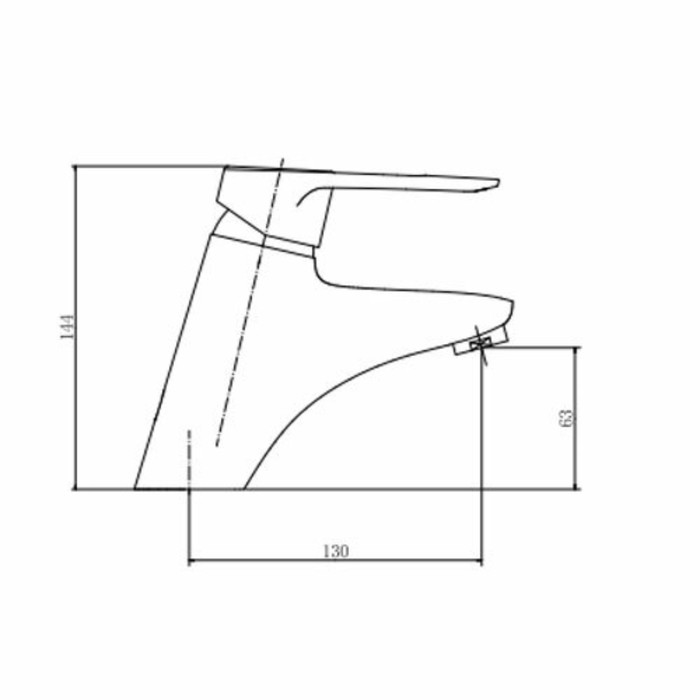 фото Смеситель для раковины fashun a1007, однорычажный, излив 130 мм, латунь, хром