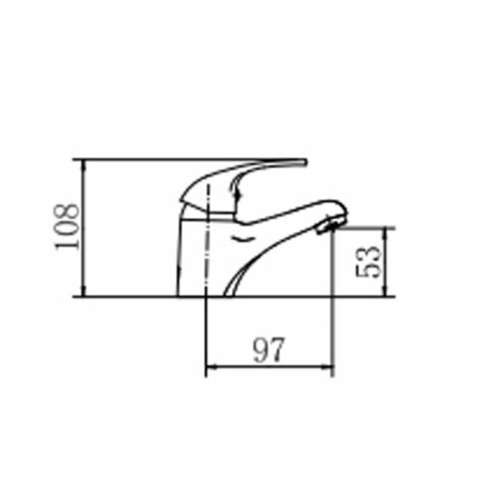 фото Смеситель для раковины fashun a1015, однорычажный, излив 97 мм, латунь, хром