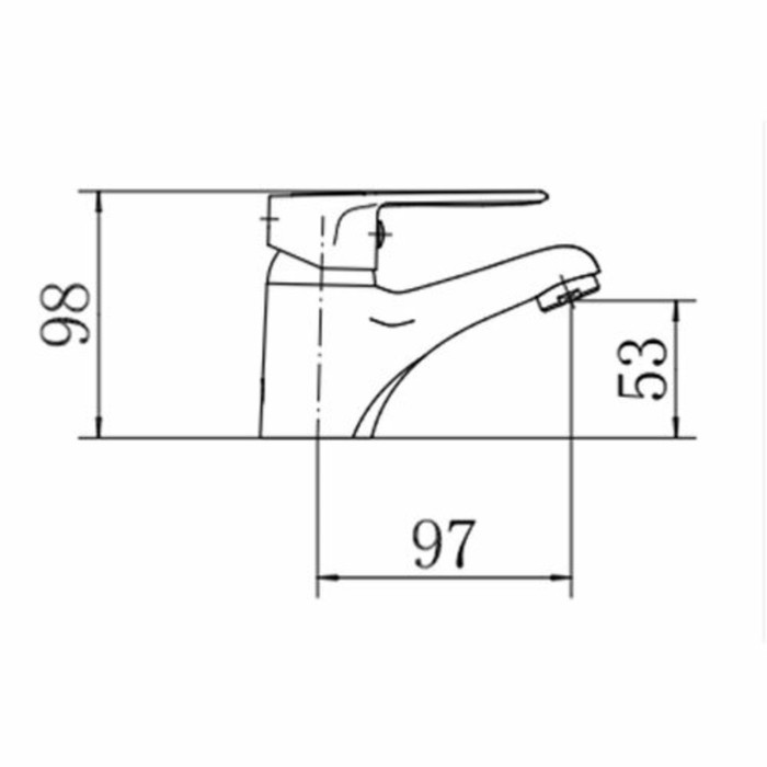 фото Смеситель для раковины fashun a1037, однорычажный, излив 97 мм, латунь, хром