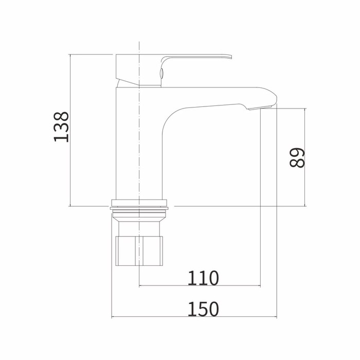 фото Смеситель для раковины fashun a1082-7, однорычажный, излив 110 мм, латунь, черный, хром