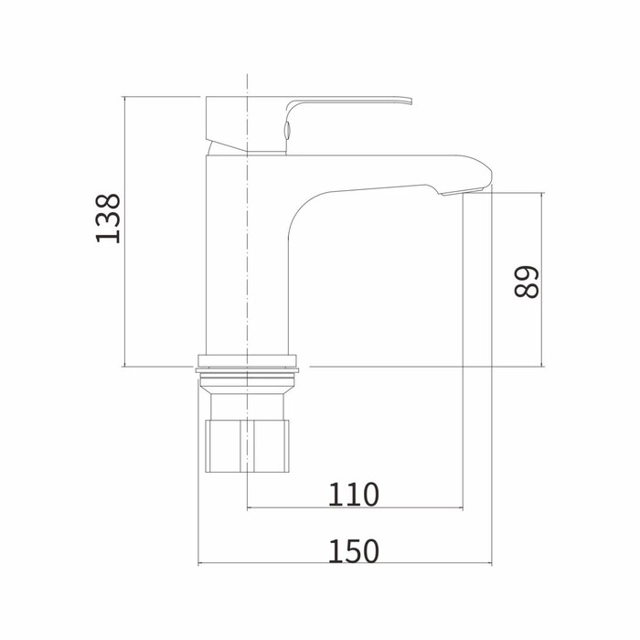 фото Смеситель для раковины fashun a1082-8, однорычажный, излив 110 мм, латунь, белый, хром