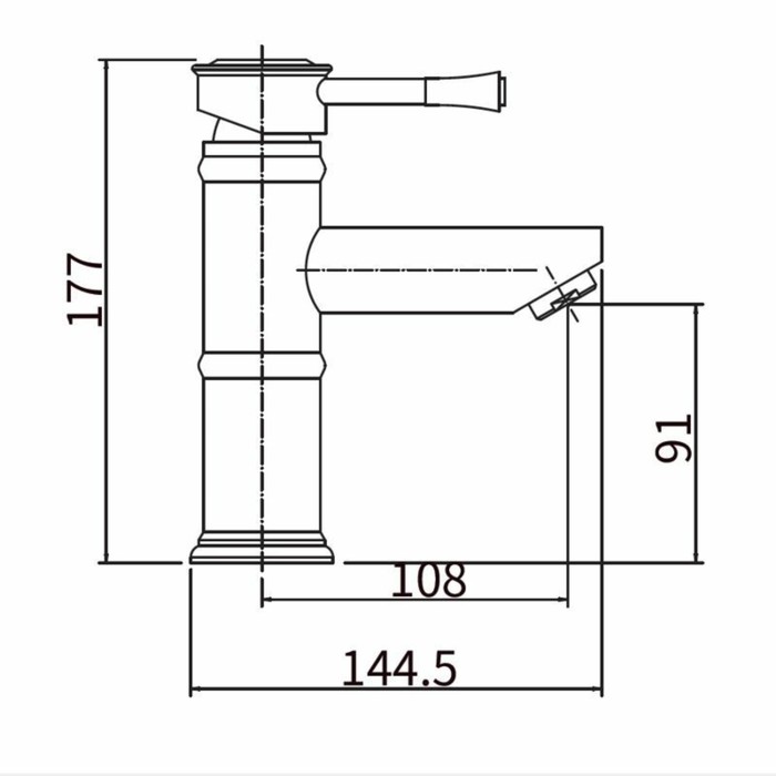 фото Смеситель для раковины fashun a51008, однорычажный, излив 108 мм, нерж.сталь, сатин