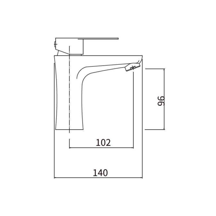 фото Смеситель для раковины fashun a51115, однорычажный, излив 102 мм, нерж.сталь, сатин