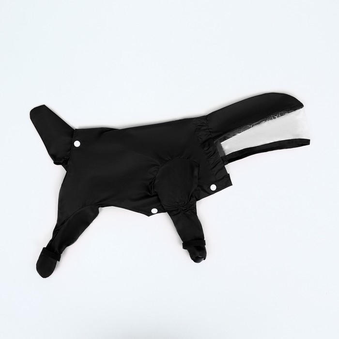 фото Комбинезон для собак, демисезонный с чехлами на лапы, размер s (дс 35, ог 27, ), чёрный