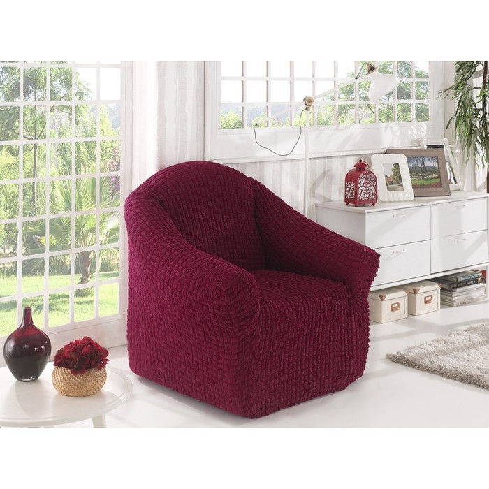 фото Чехол для кресла без юбки, цвет бордовый karna