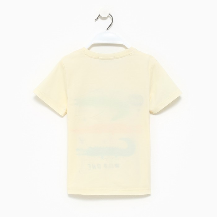 фото Комплект для мальчика (футболка/шорты), цвет светло-бежевый/хаки , рост 110см luneva