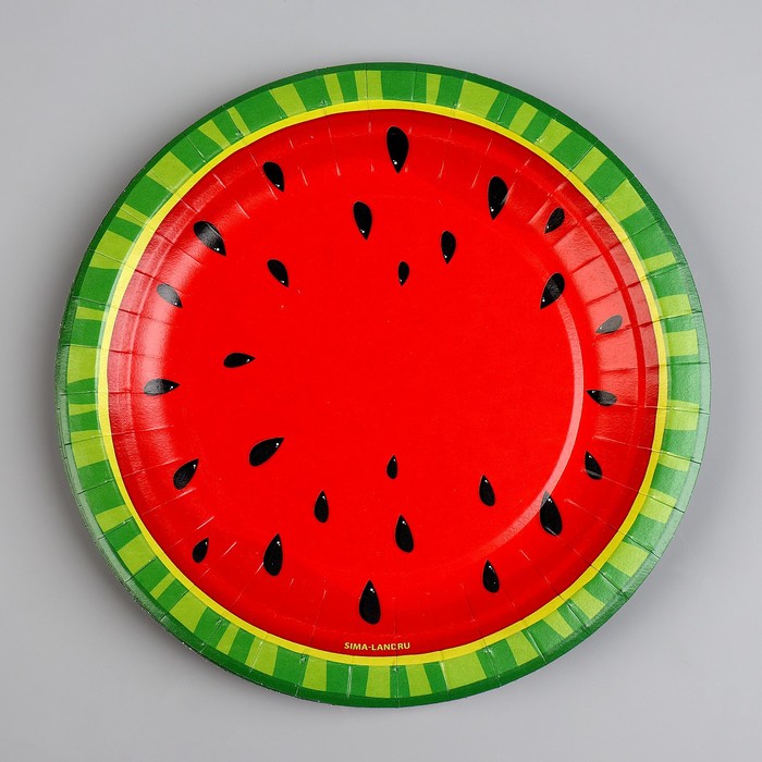 фото Тарелка бумажная «арбуз», 18 см страна карнавалия