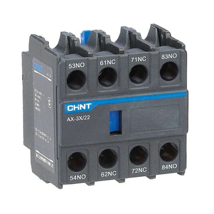 фото Приставка доп. контакты chint 938254 ax-3x/40, к контактору, nxc-06~630