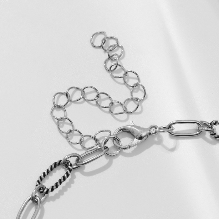 фото Браслет металл "подвески" мишка, цвет серебро, 7см queen fair