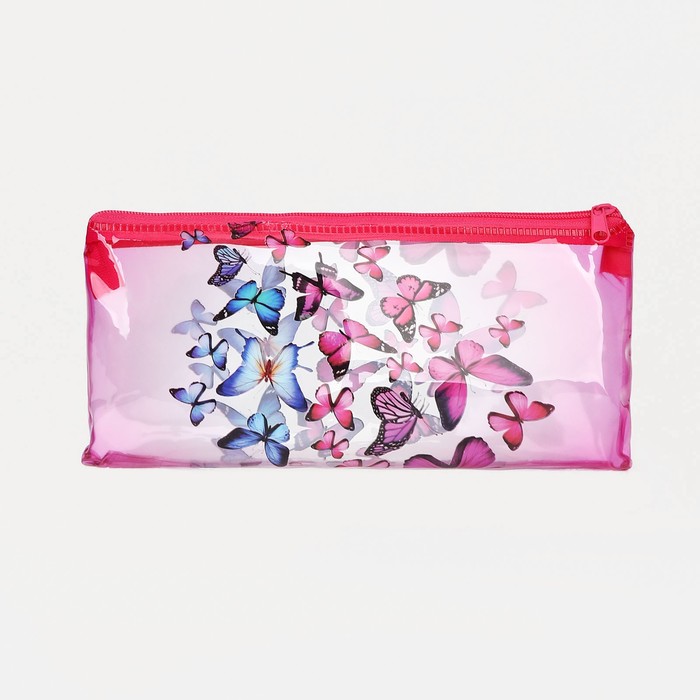 фото Косметичка-пенал на молнии, цвет розовый