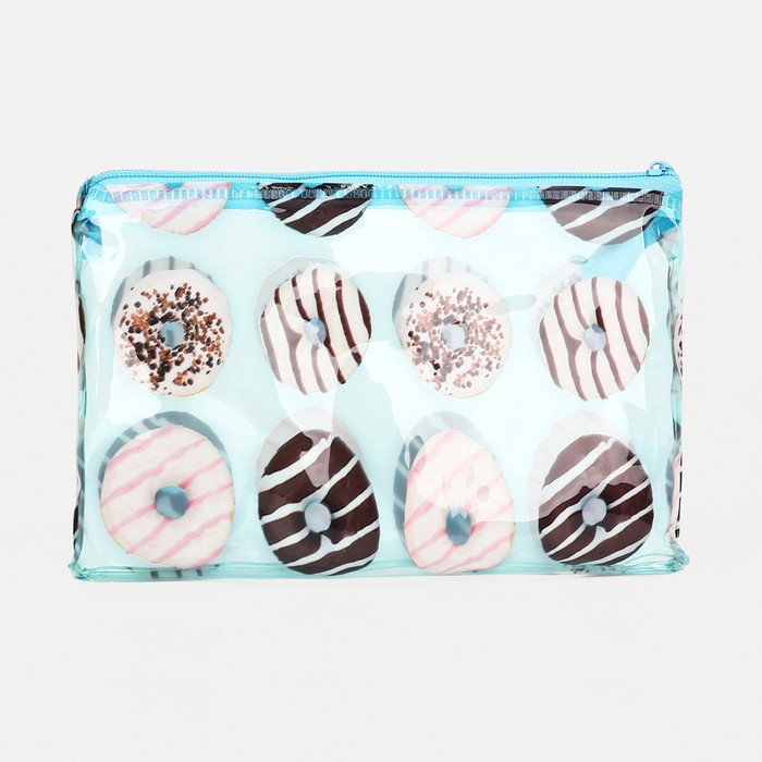 фото Косметичка-пенал на молнии, цвет голубой