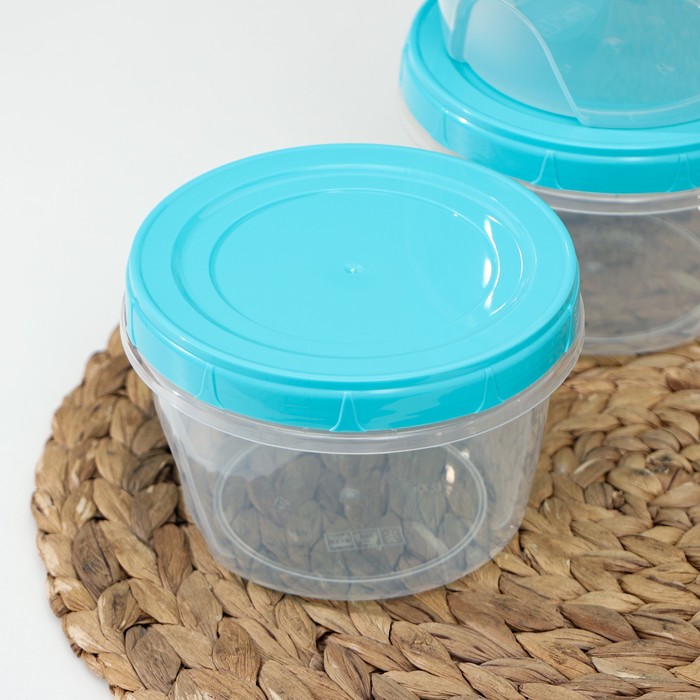 фото Набор банок для хранения продуктов с крышкой «фиджи», 3 шт, 0,7 л, цвет крышки микс тд ангора