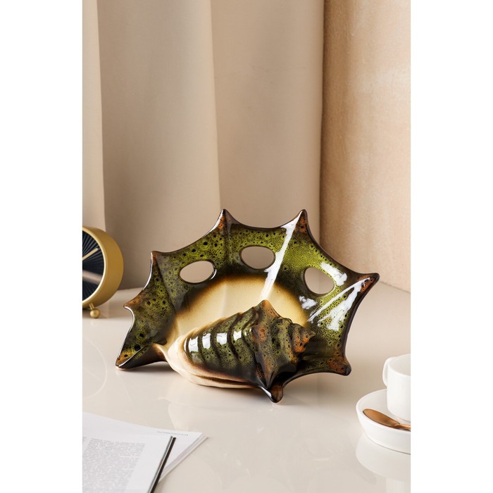 Ваза керамическая "Ракушка", настольная, зелёная, 20 см
Ваза керамическая "Ракушка", настольная, зелёная, 20 см