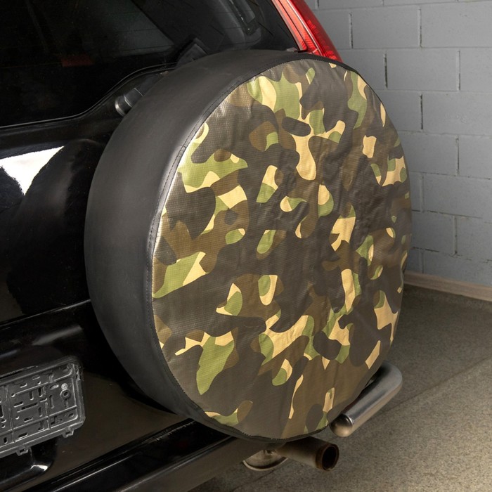 фото Чехол запасного колеса skyway «камуфляж», r16-17, диаметр 77 см, экокожа, полиэстер