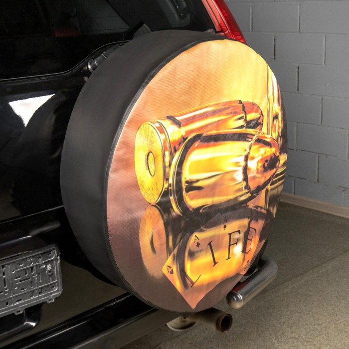фото Чехол запасного колеса skyway «пуля», r15, диаметр 67 см, экокожа, полиэстер