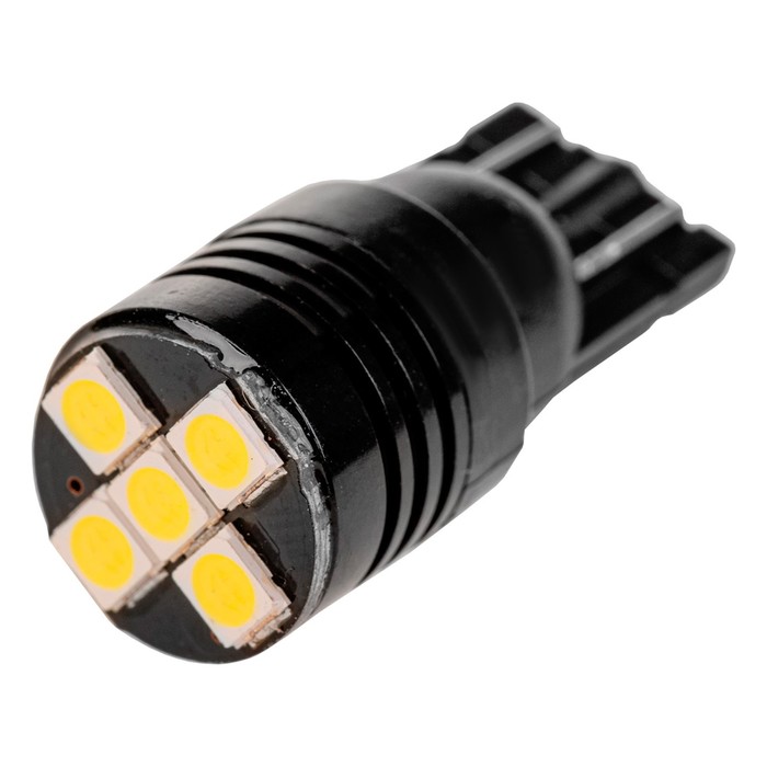 Автолампа диод Skyway T10 (W5W), 12 В, 5 SMD диодов, 1-конт, с обманкой, белая
Автолампа диод Skyway T10 (W5W), 12 В, 5 SMD диодов, 1-конт, с обманкой, белая