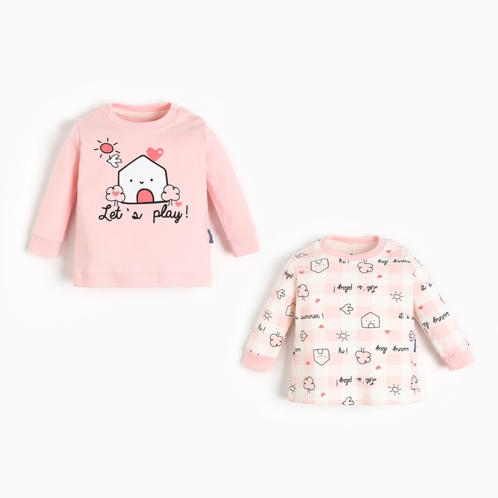 фото Набор (лонгслив 2шт) детский, цвет персик, рост 86см bebi bum sib