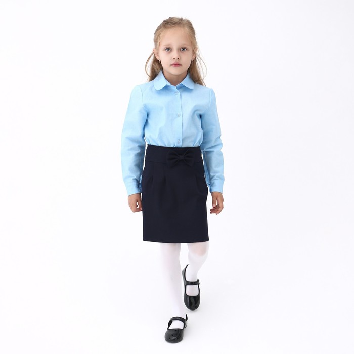 фото Юбка школьная для девочек, цвет тёмно-синий, рост 140 см modernfeci