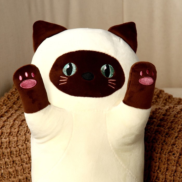 фото Мягкая игрушка-подушка «котёнок гав», 70 см, цвет бежевый