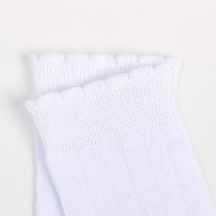 фото Гольфы детские ажурные, цвет белый, размер 22 socksberry