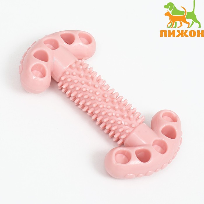 фото Игрушка для собак "ключ", tpr, массажная, 12 х 3,5 х 5 см, розовая пижон