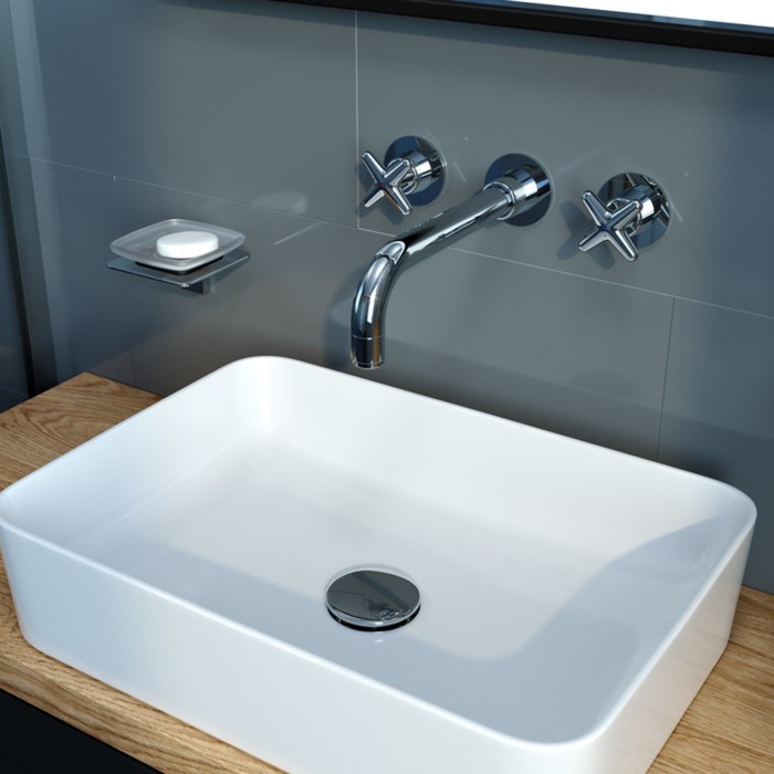 фото Смеситель для раковины iddis acros acrsb00i65, двухвентильный, встраиваемый, хром