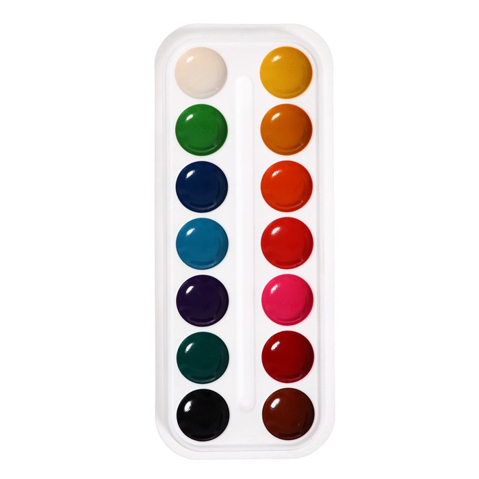 фото Акварель 14цв мягкий пластик, картонный пенал, calligrata, без кисти