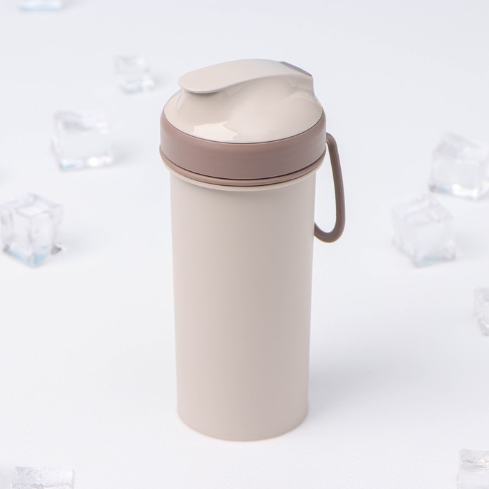 фото Бутылка для холодных напитков с петлей, 400 мл, цвет светло-бежевый phibo