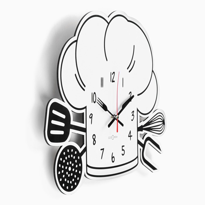 фото Часы настенные кухонные "колпак", дискретный ход, 27 х 37 см соломон