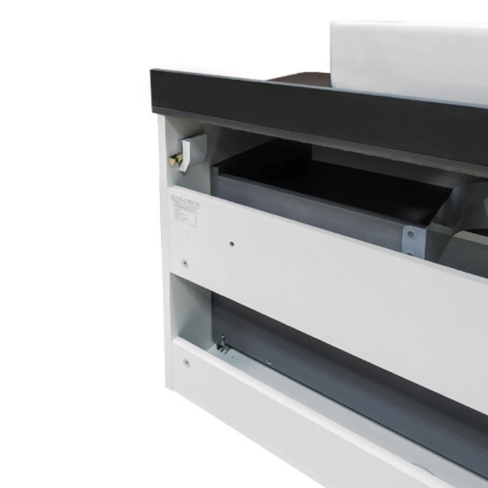 фото Тумба-умывальник comforty «амстердам-95», белый глянец со столешницей, с раковиной, t-y9378