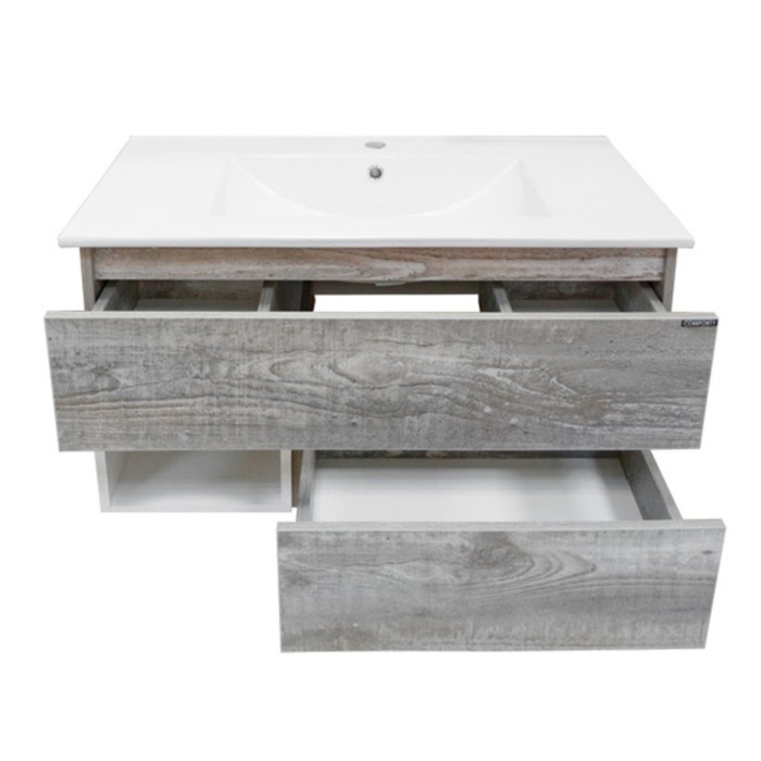 фото Тумба-умывальник comforty «турин-90м», дуб бежевый с раковиной 90e