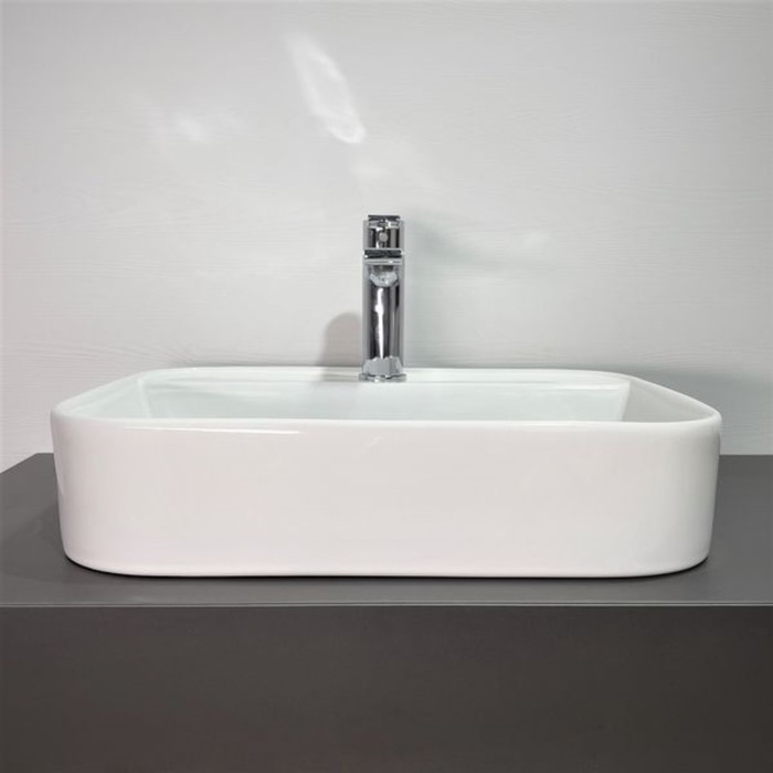 фото Раковина накладная comforty 78574-50, прямоугольная, 50 см, белая