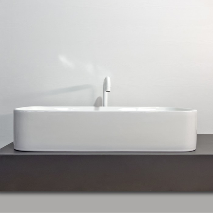 фото Раковина накладная comforty 78575-70, прямоугольная, 71 см, белая