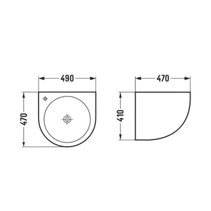 фото Раковина подвесная comforty 500f, моноблок, круглая, белая