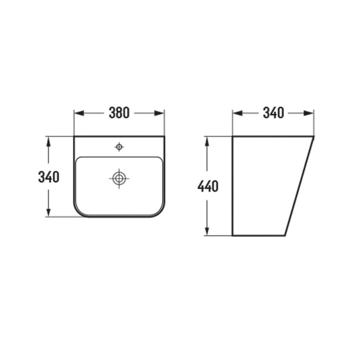 фото Раковина подвесная comforty 500q, моноблок, прямоугольная, белая