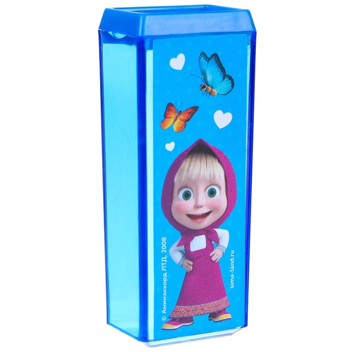 фото Точилка пластиковая прямоугольная, маша и медведь