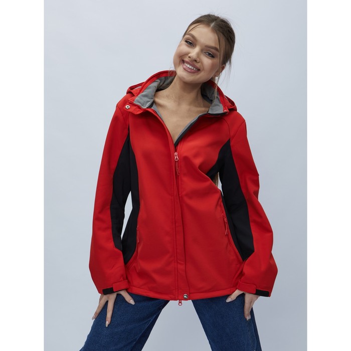 фото Ветровка женская, размер 58, цвет красный mtforce