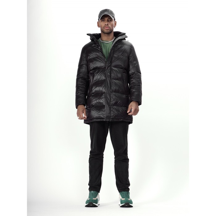 фото Куртка зимняя удлинённая мужская, размер 54, цвет чёрный mtforce