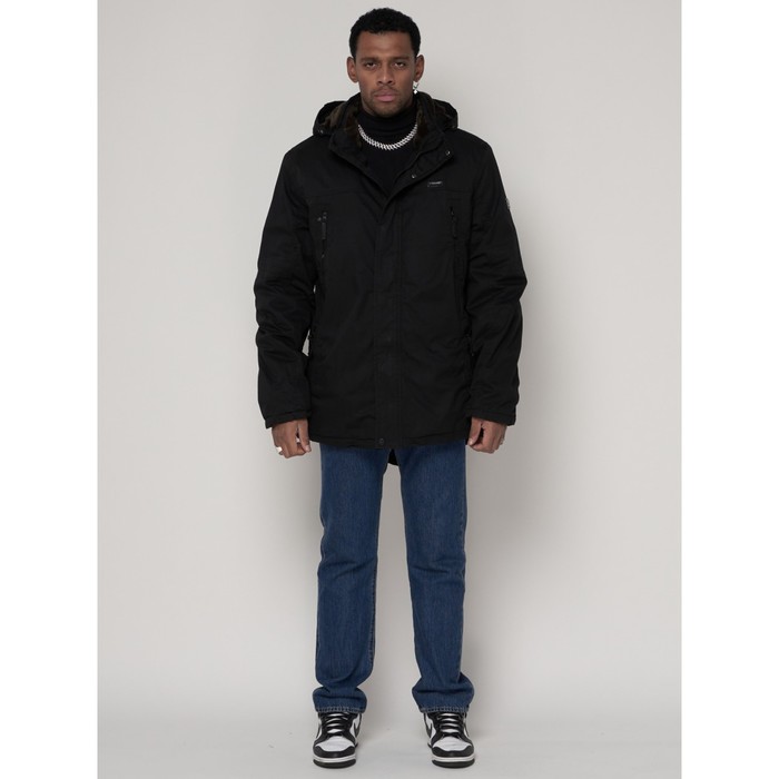 фото Парка мужская зимняя, размер 56, цвет чёрный mtforce
