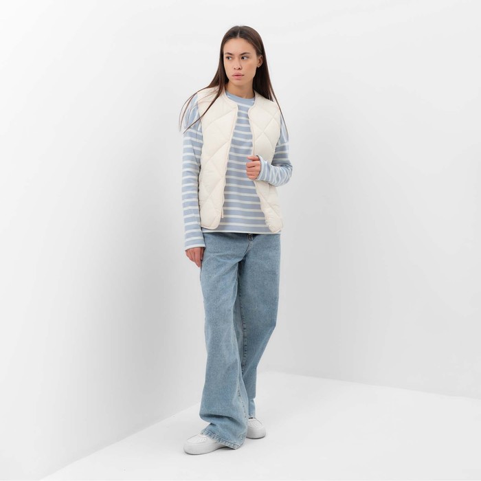 фото Жилет женский стеганый mist размер 48, молочный